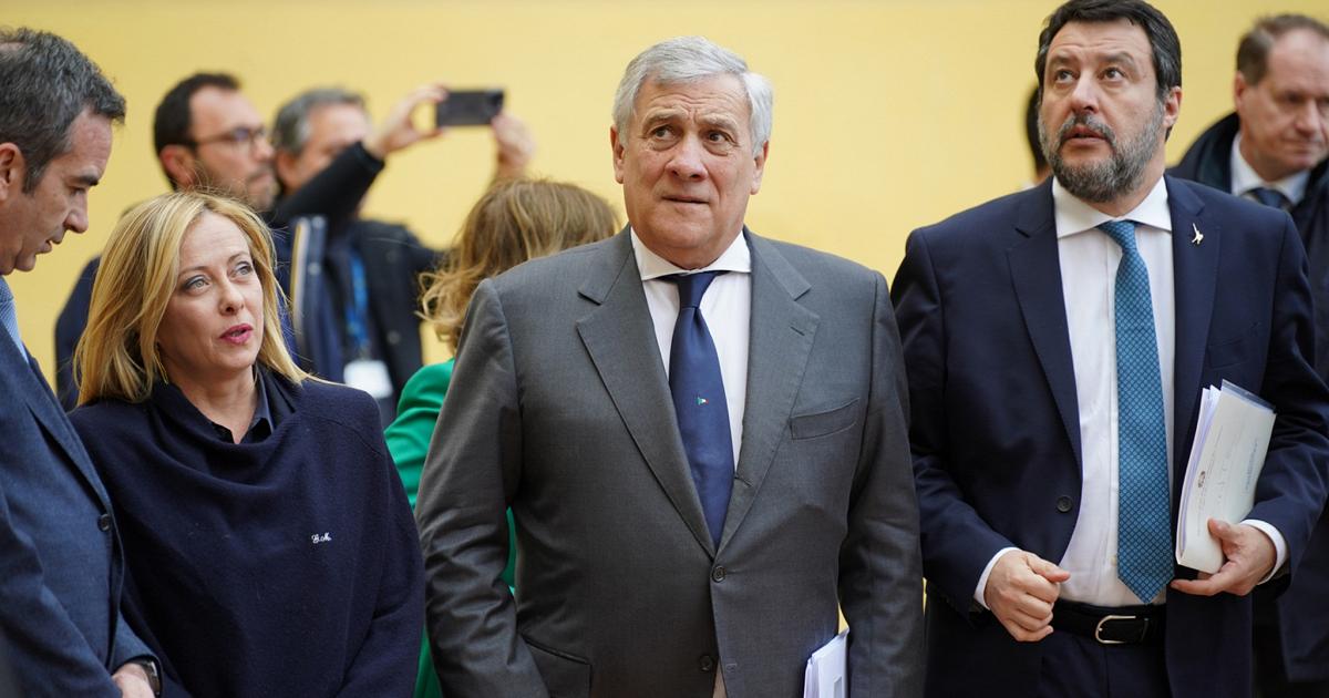 Government summit, meeting between Meloni, Salvini and Tajani at Palazzo Chigi