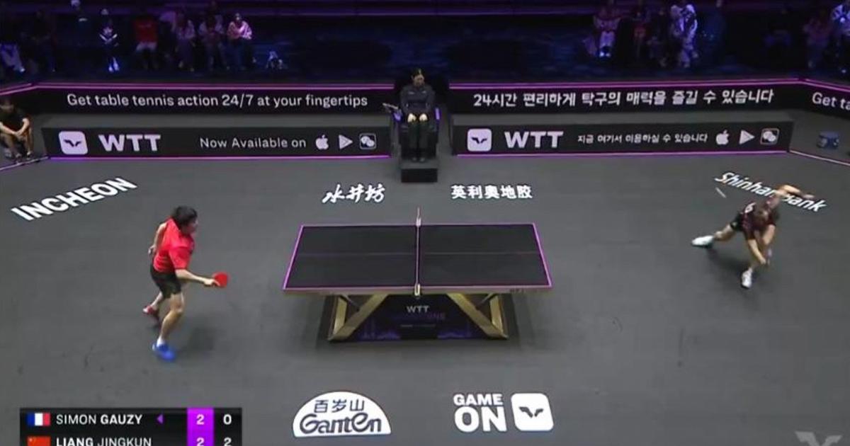 Simon Gauzy’s impossible point at the table tennis tournament